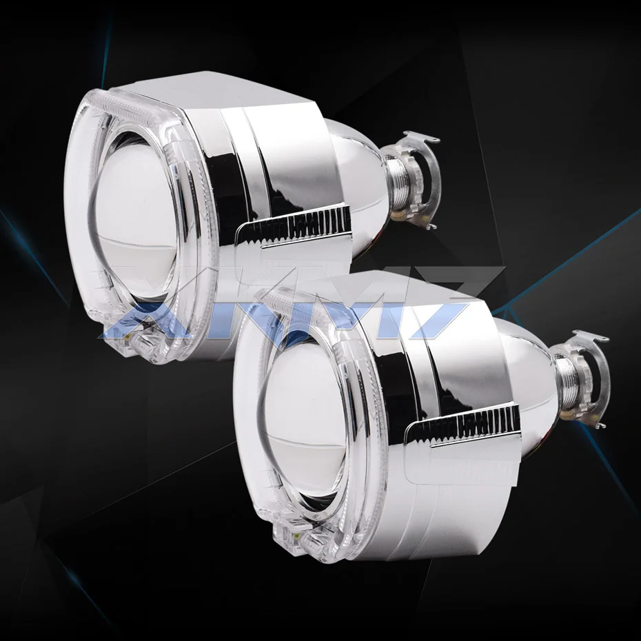 Фары линзы ангельские глазки би-ксенон H1 HID проектор квадратный переключатель ходовые огни Halo объектив Комплект для H7 H4 автомобильные аксессуары