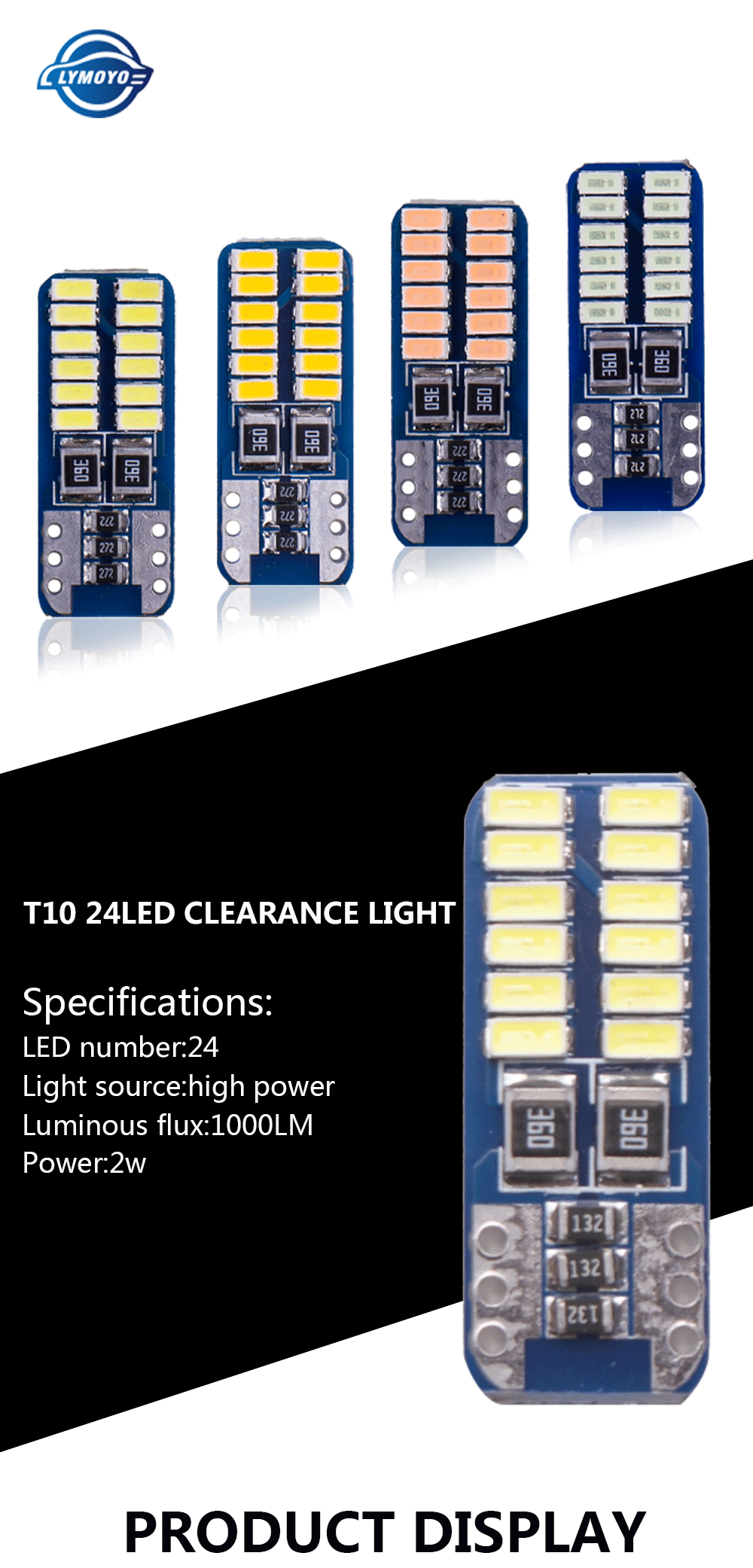 10 шт. T10 светодиодный 194 W5W 24 светодиодный 3014SMD CANBUS ERROR FREE автомобиля клиновидные боковые светильник чтения светильник Подсветка регистрационного номера 12v