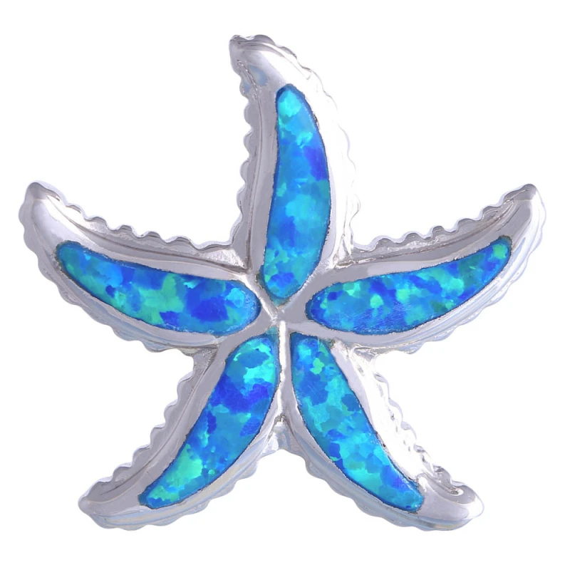 

Garilina New Statement Star Silver Color Blue Fire Opal Pendants For Women Fashion Jewelry P072