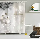 LB белые занавески для душа, Рождественская блестящая елка, зимняя Роскошная моющаяся занавеска для ванной из полиэстера для украшения ванны