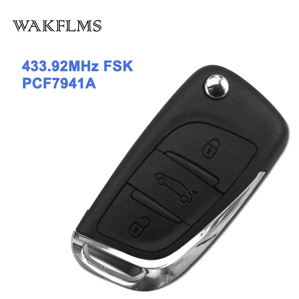 3 Buttons OEM 433.92MHz PCF7941A Chip Car Key Accessories Complete Vehicle Remote Flip For Citroen Locksmith | Автомобили и