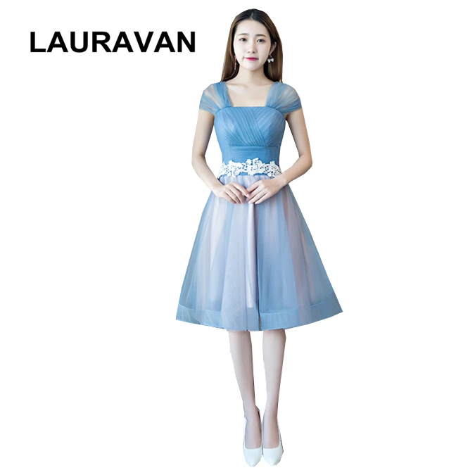 Элегантная женская одежда для девочек синие вечерние платья на бретельках