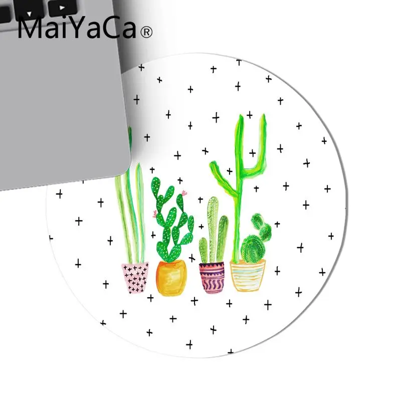MaiYaCa кактус акварельный комфортный круглый коврик для мыши игровой коврик для мыши Клавиатура коврик для Геймерской игровой коврик для мыши Настольный коврик Аниме Коврик для мыши