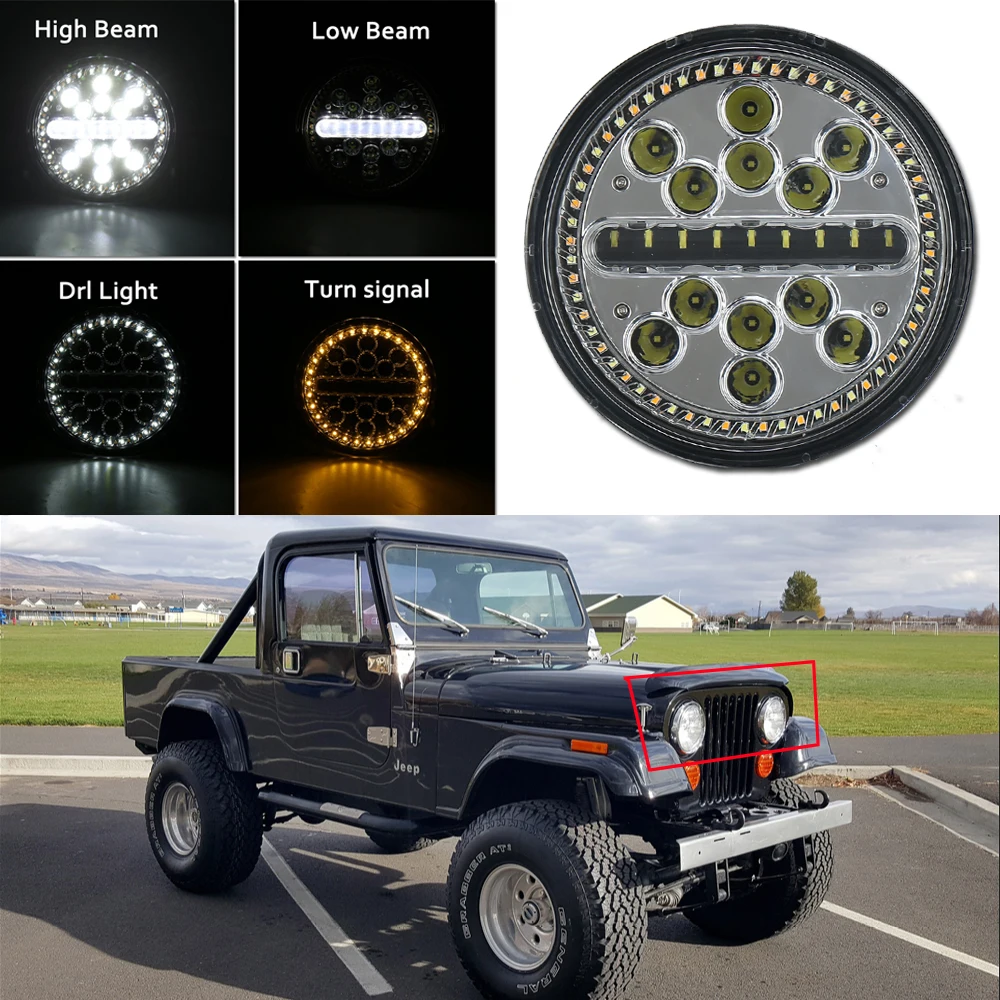 1x ходовые огни Hi/Lo луч автомобиля Led H4 7 дюймов автомобильные аксессуары 6 Вт