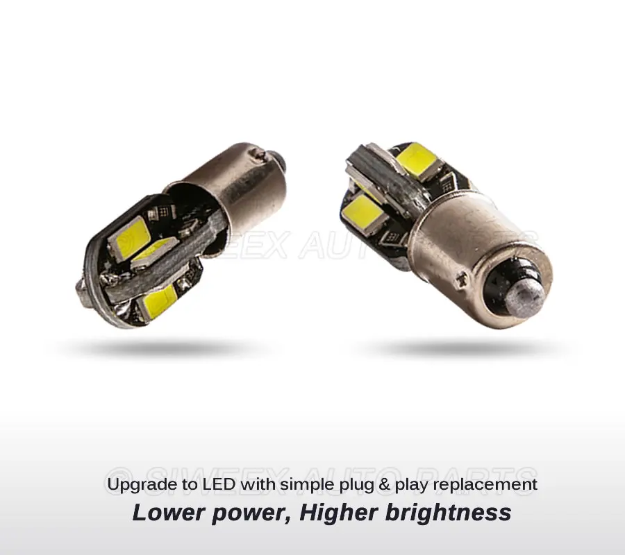Фото 4 шт. H6W BAX9S светодиодный ные лампы 8 SMD 5730 автомобиля интерьер чтения двери боковые габаритные огни теплый/белый DC 12 В авто номерной знак лампы №5