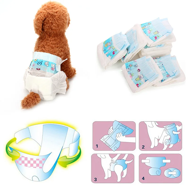 10 шт. одноразовые подгузники для собак супер Впитывающее Влагу домашних питомцев