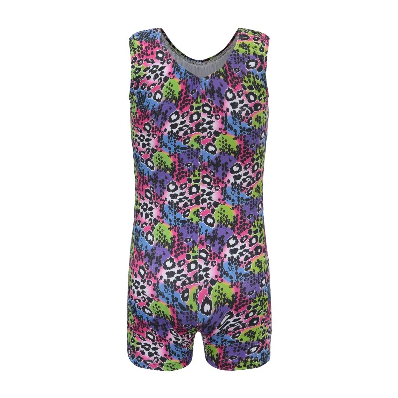 

Kid Children Grils Sleeveless pattern romper body suit ballet gymnastics dance dance practice clothes dance clothes