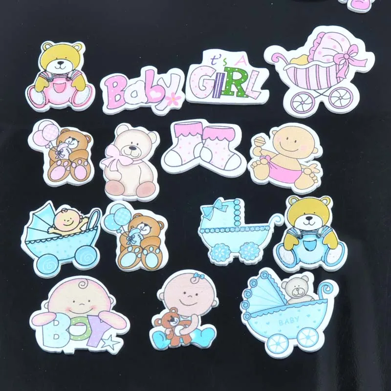 20 шт. милая картина без отверстий розовый/синий цвет искусственная деревянная