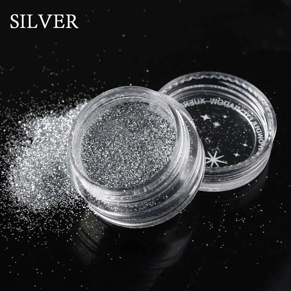 Silver 1 коробка Алмазная подсветка Блестящий Макияж Блеск свободный порошок глаз блеск пигмент косметика для глаз Инструменты серебро/золото 3g - Цвет: Silver