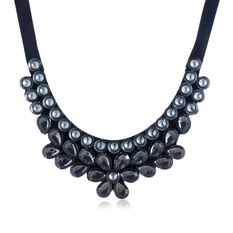 Женское богемное ожерелье Seblasy крупные стразы в виде капель воды яркие ожерелья и