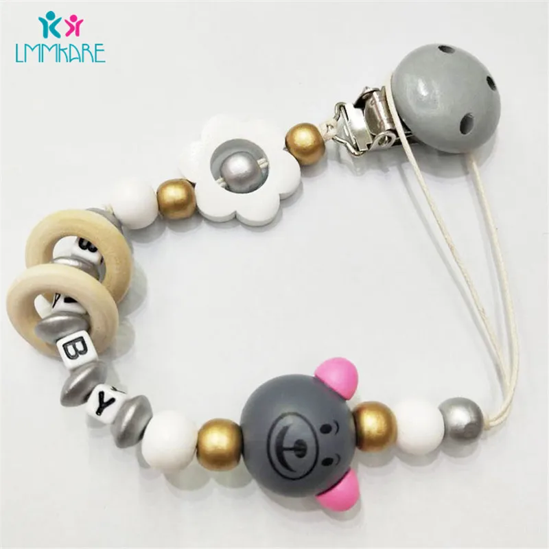 Детская соска зажимы для цепи Мультяшные милые пятиугольные буквы детские