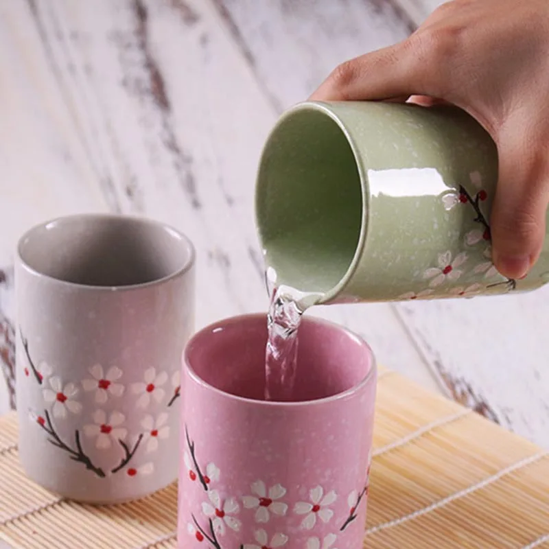5 шт./лот 300 мл японский стиль кружка с цветком вишни керамическая чашка для чая
