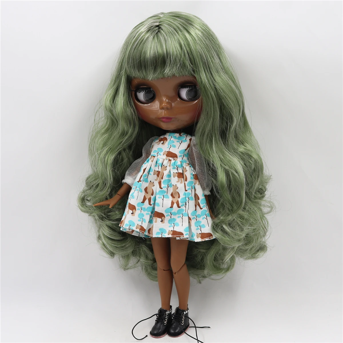 Ледяной DBS Blyth кукольные 1/6 bjd acticulated кукла шарнирное тело зеленый микс седые