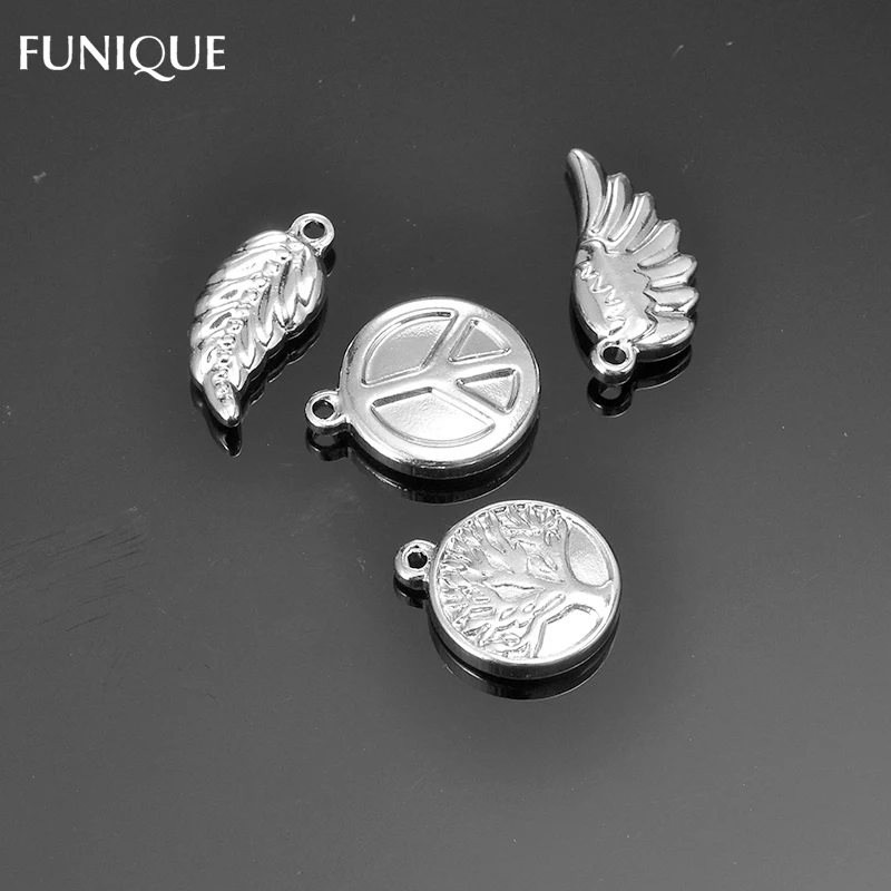 FUNIQUE серебряные подвески 5 шт. двухсторонние Крылья ангела перо подвеска