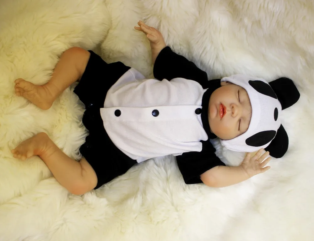 

18" sleeping reborn babies dolls real newborn baby looking soft touch silicone dolls for kids gift bebe alive bonecas reborn