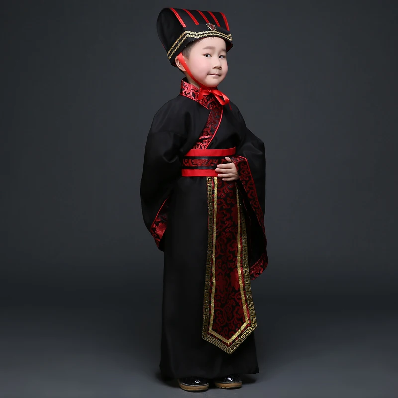 

Children's Chinese Folk Dance Hanfu Dress Boys Traditional Costume Tang Dynasty Dress for Kids Stage Costumes