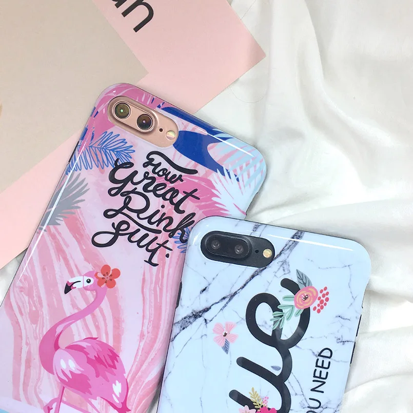 Чехол для телефона Iphone7 6S ТПУ Ретро Фламинго случае пары назад Мягкая обложка iPhone