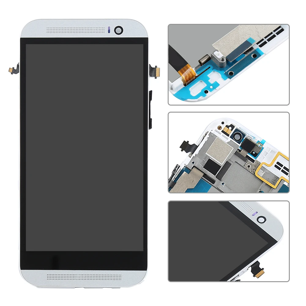 5,0 дюймовый дисплей с рамкой для htc ONE M8 ЖК-дисплей кодирующий преобразователь сенсорного экрана в сборе Замена для htc M8 ЖК-экран 831c