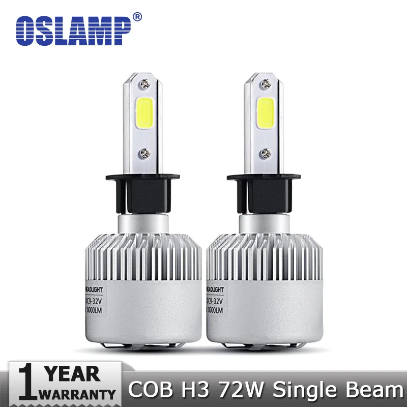 Oslamp 72 Вт/пара H3 светодиодный налобный светильник набор автомобильных ламп 6500 к