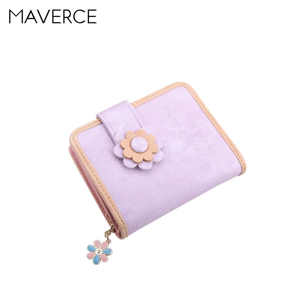 

2 вида цветов, милые женские кошельки с застежкой, кошелек из искусственной кожи, женский кошелек, короткий дизайн, Женский кошелек, легкий д...