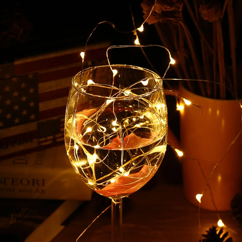 2 шт. 20 LED бутылки вина из пробки огни Звездное светодиодные фонари Медный провод