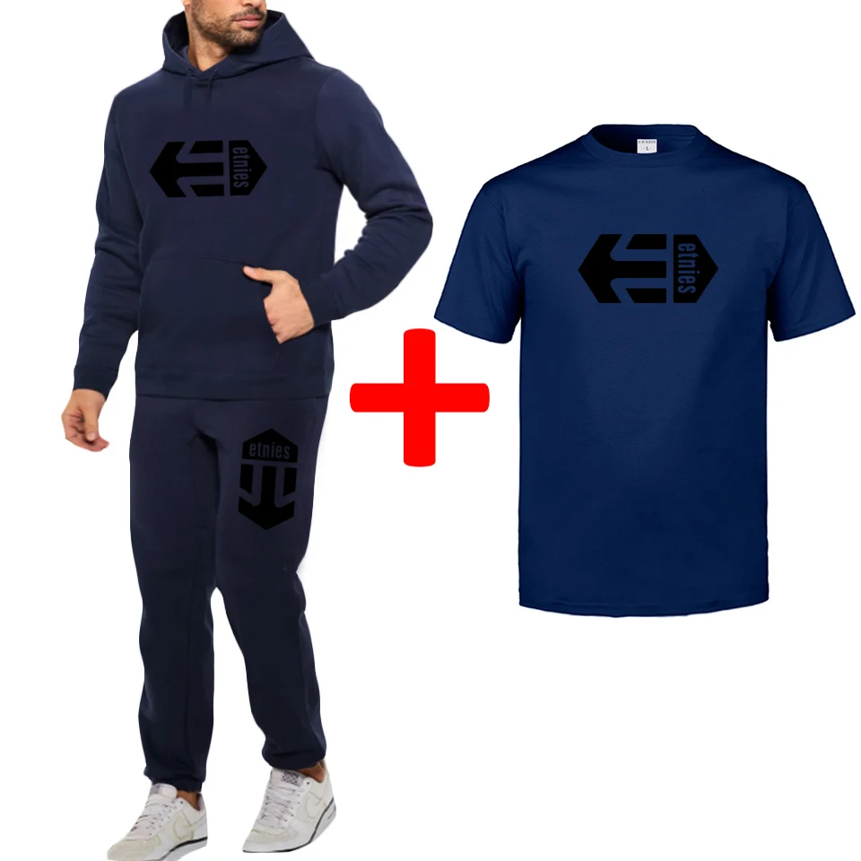 Новейший спортивный костюм Etnies для мужчин из трех предметов брендовая уличная