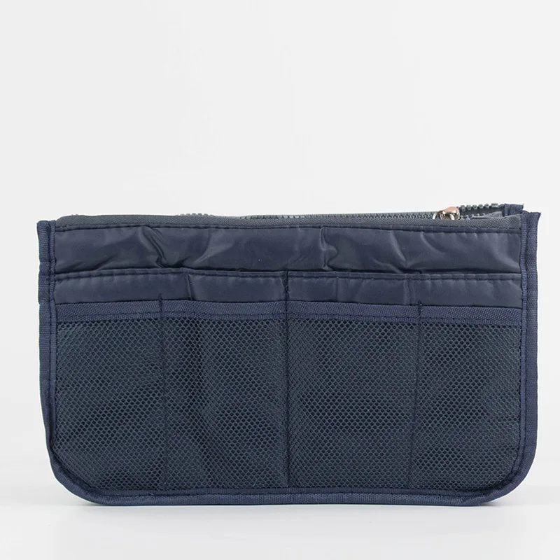 navy blue Органайзер, Женская нейлоновая сумка-Органайзер для путешествий, сумочка-органайзер, сумочка, Большой вкладыш, женская косметичка для макияжа, дешевая женская сумка-тоут - Цвет: navy blue