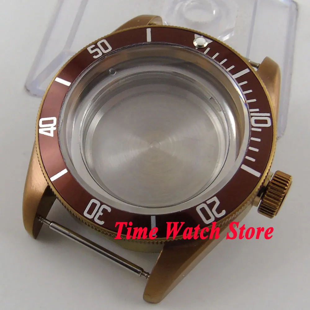 41 мм Бронзовая рамка часы с сапфировым стеклом чехол подходит для MIYOTA 8215 821A 8205