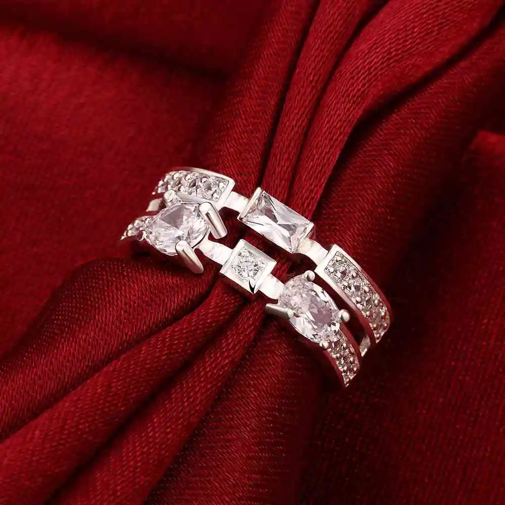 New 2016 silver plated rings Double insets anillos to.us bear oso SMTR692 | Украшения и аксессуары