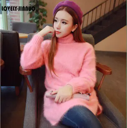 genuine mink cashmere sweater women coat long pullovers knitted pure jacket Customized color free shipping S164 | Женская одежда