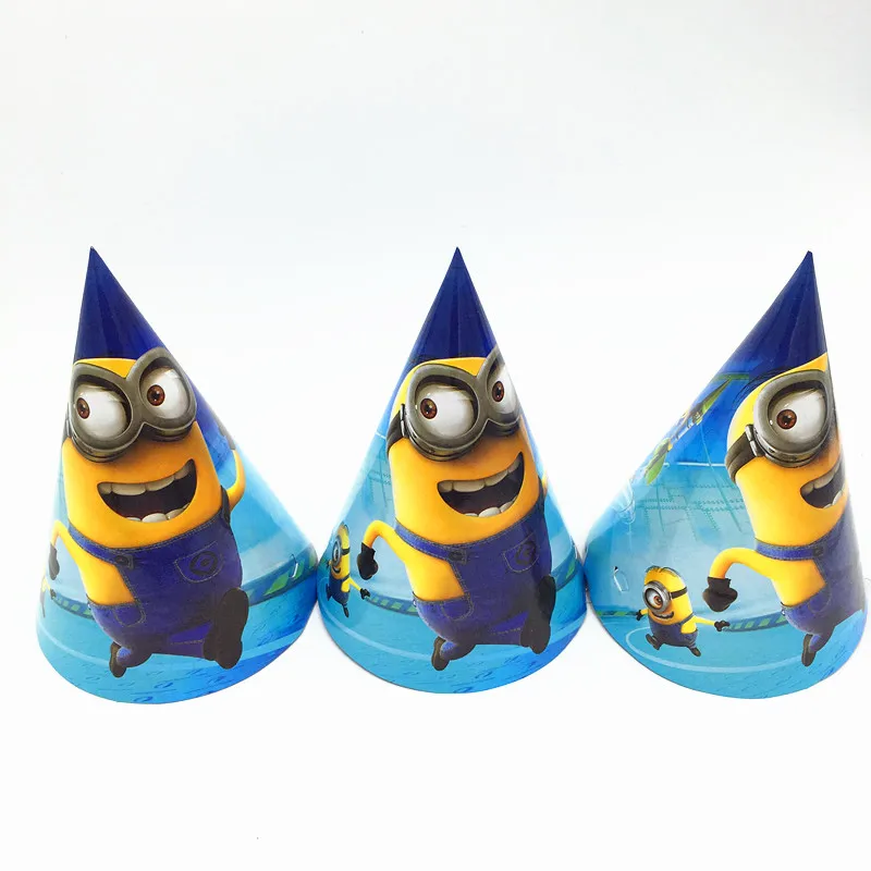 6 шт./лот бумажные шапки с миньонами на день рождения товары для дня праздничные