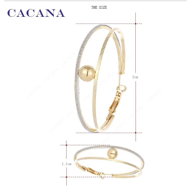 Женские длинные серьги кольца CACANA 2 в форме шара бижутерия Лидер продаж No. A846 A847