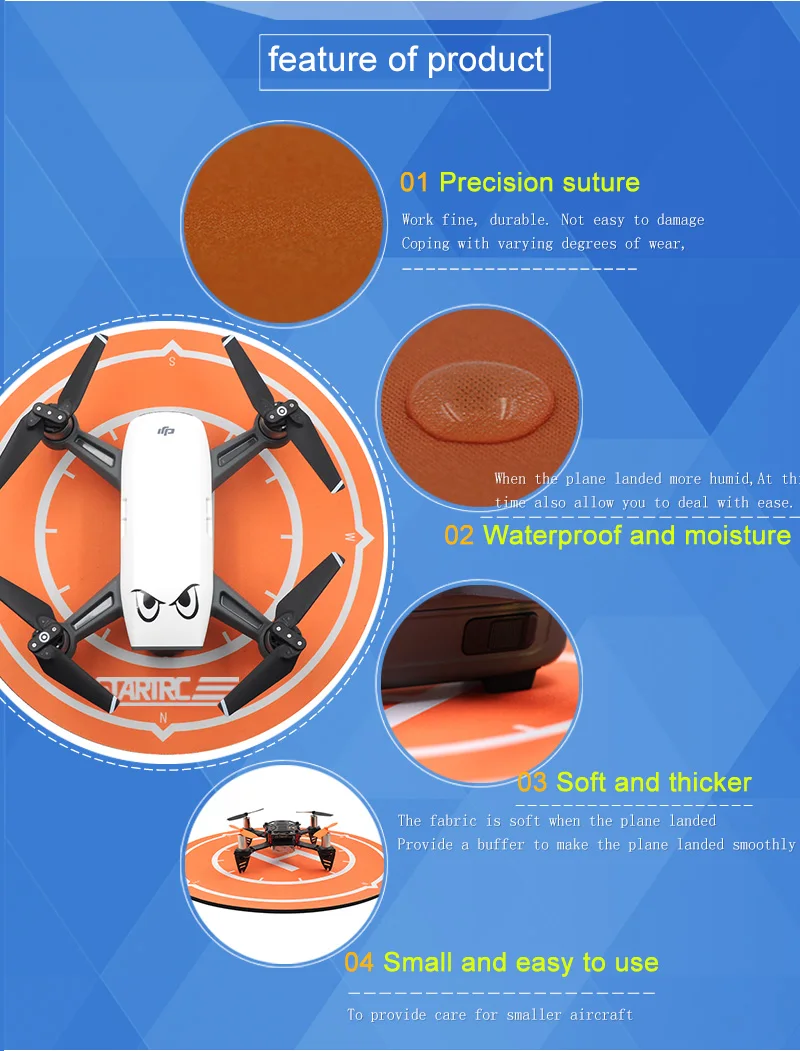 STARTRC DJI Spark посадочный стояночный фартук helipad для DJI Spark Mavic Drone Radiolink F110 миниатюрный Дрон Квадрокоптер