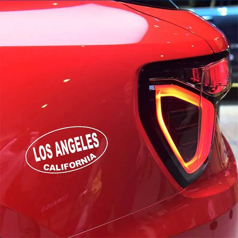 YJZT 13 7 см * 3 LOS ANGELES CALIFORNIA овальные автомобильные наклейки виниловые черные и