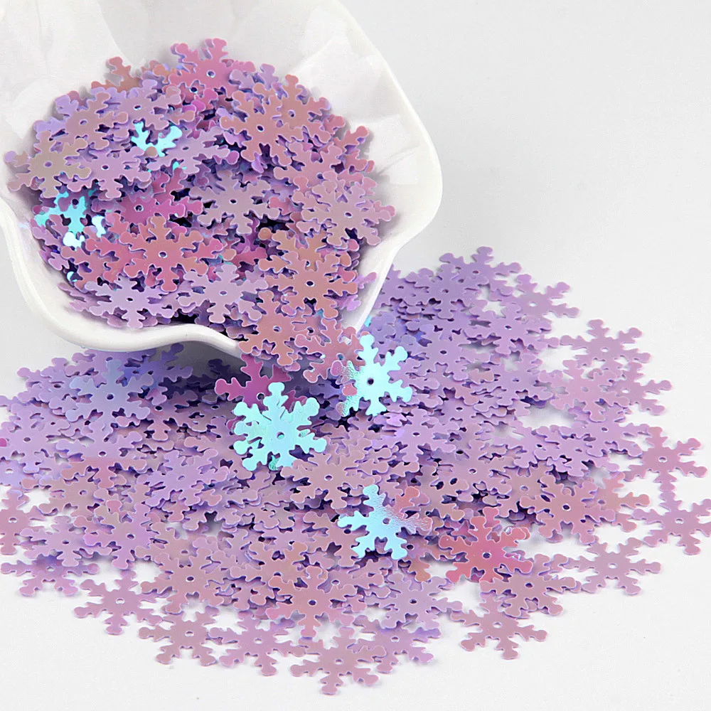 purple snowflake Пайетки 18 мм Снежинка блёстки Рождественская ЕССА Праздничная Вечеринка домашний декор DIY аксессуары для одежды ремесла 20 г - Цвет: purple snowflake