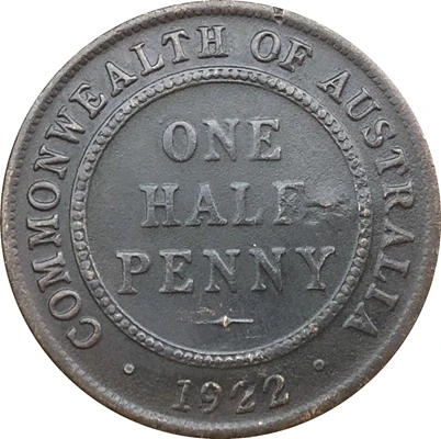 1922 Реплика 1911-1923 13 монеты Австралия One полпенни копия монет Копер - Цвет: 1922