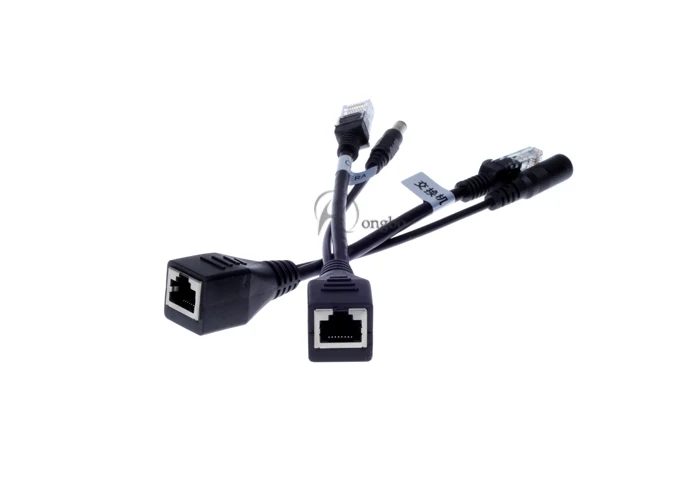 Новый черный POE кабель разветвитель Power Over Ethernet Пассивный адаптер набор кабелей 10