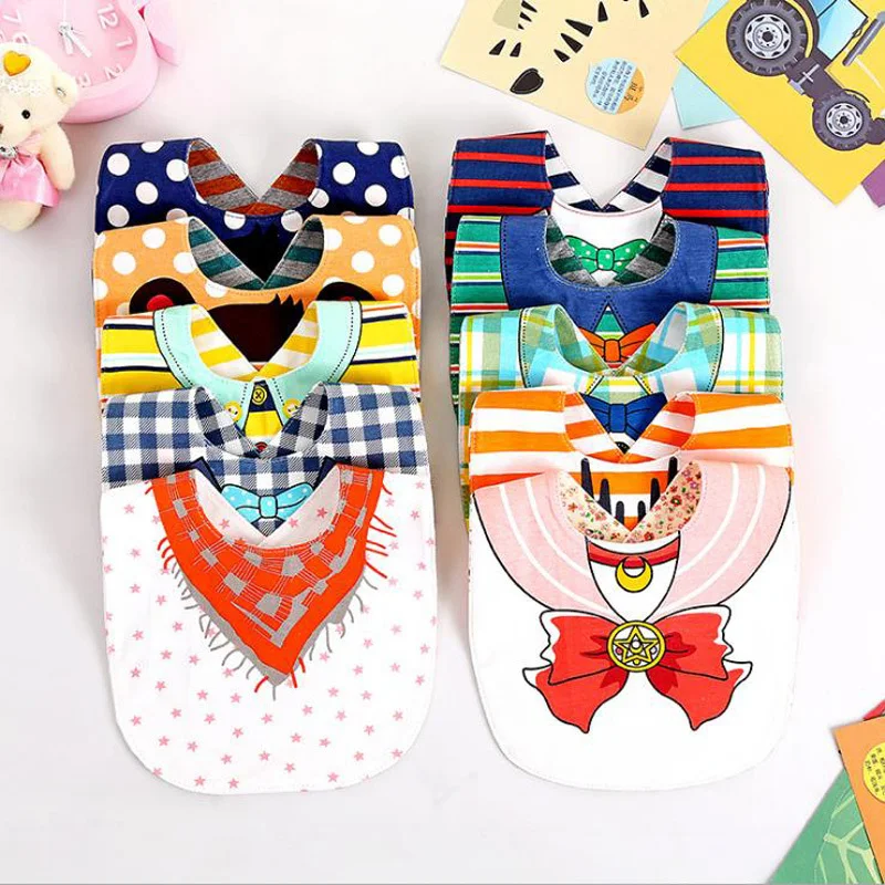 

Baby Bibs Cute Sailor Moon Pattern Toddler Baby Waterproof Saliva Towel Cotton Fit 0-3 Years Old Infant Burp Cloths Feeding Wear