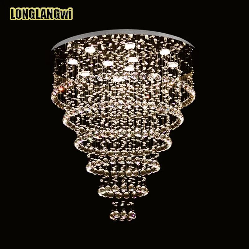 Большие круглые современные светодиодные K9 хрустальные люстры для ресторана