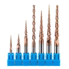 Концевая фреза HRC55 с коническим шариковым носиком, вольфрамовое твердое Карбидное покрытие, конический конус, фреза для ЧПУ, D4-D10mm, гравировальная насадка, 1 шт.