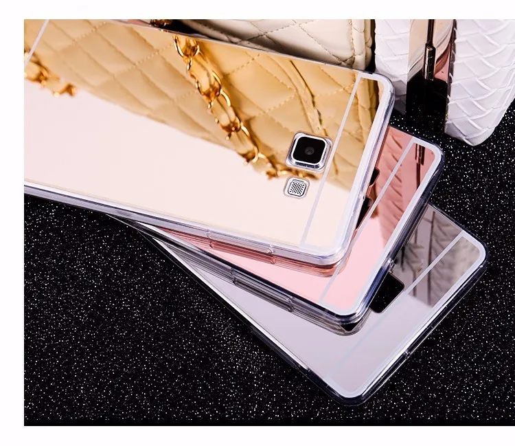 Покрытие мягкий чехол из ТПУ с зеркалом для Samusng Galaxy S3 A5 A7 A3 J3 J5 J7 J700F J710F Силиконовая задняя крышка цвета: золотистый, серебристый