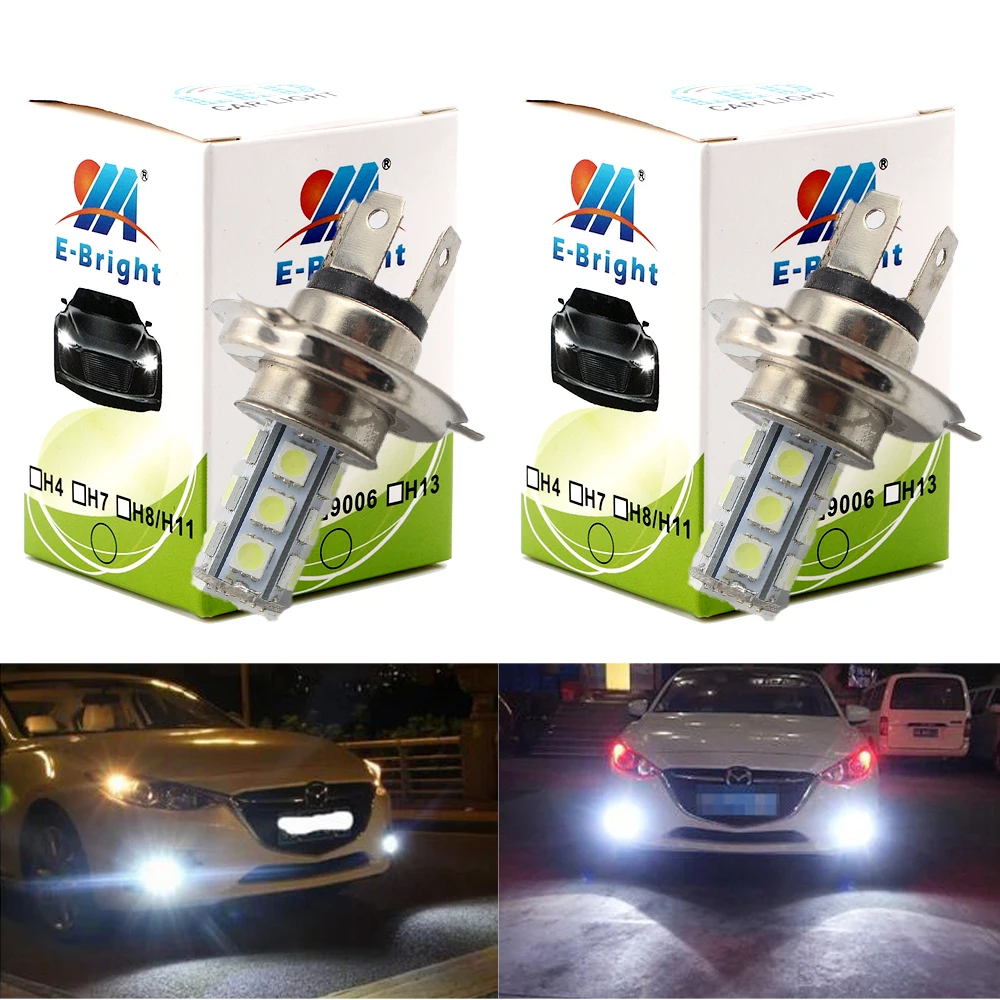 YM E Bright 2 шт. 9005 9006 H4 H7 H11 5050 18 SMD Светодиодные Автомобильные фары Противотуманные
