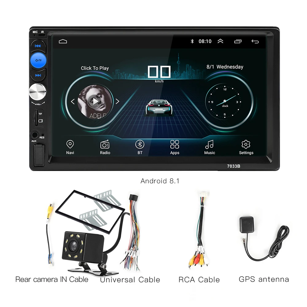 camera with frame Универсальный 2din Android автомобильный Радио Android мультимедийный плеер авторадио 7 ''сенсорный экран gps Bluetooth wifi Авто Аудио плеер стерео - Цвет: camera with frame