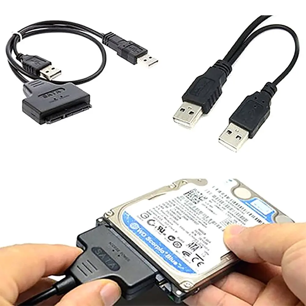 Кабель адаптера LBSC USB 2 0 для SATA 7 + 15 Pin 22Pin жесткого диска 5 дюйма|Кабели передачи