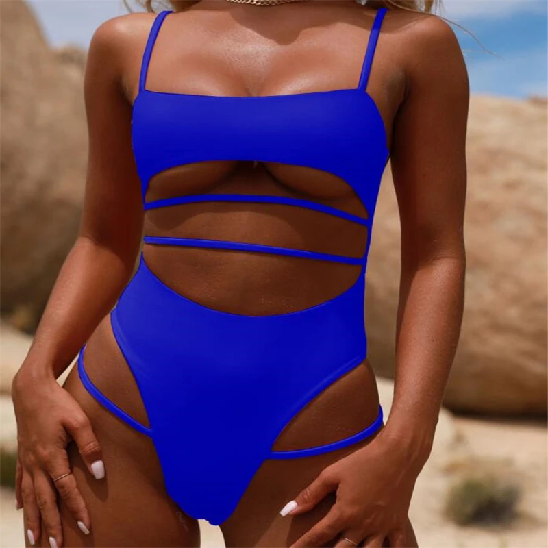 High Cut Swimsuit One Piece Swimwear Women 2019 Monokini Push Up String Bathing Suit Swimming for Solid Swim Wear | Спорт и