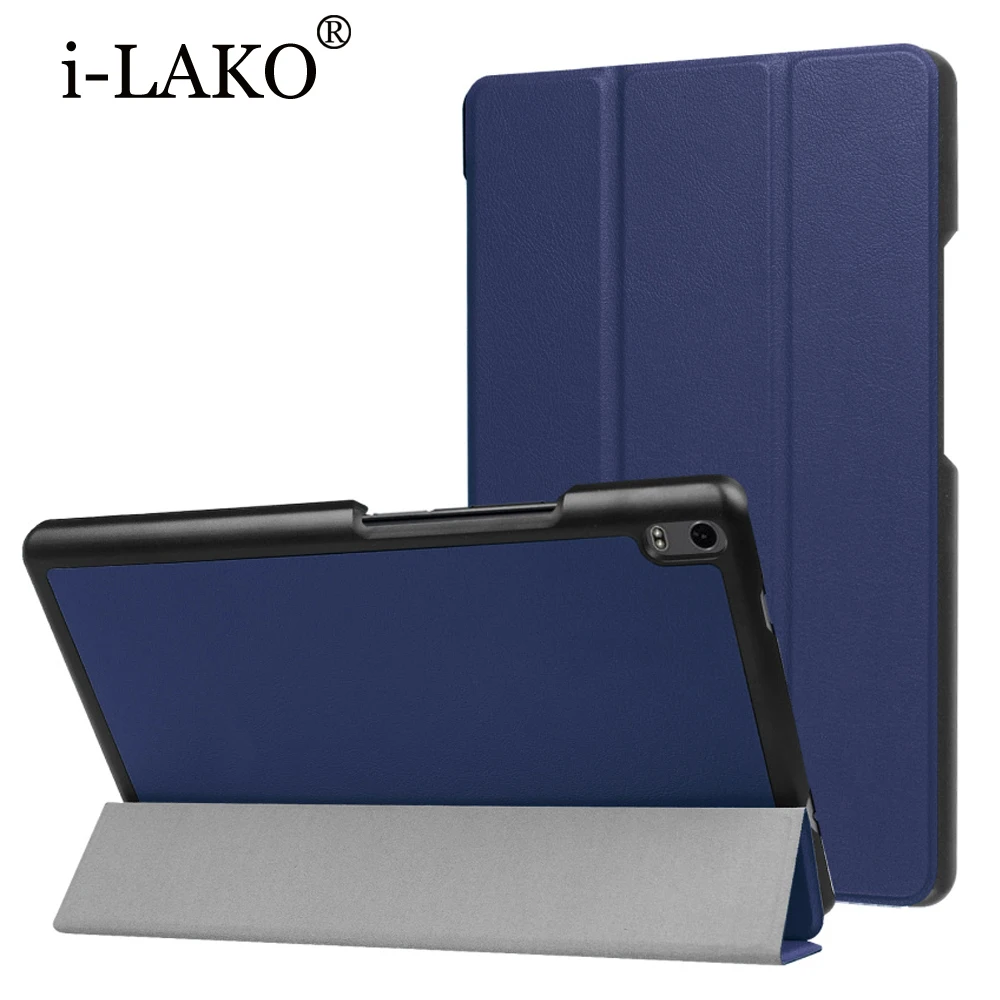 30 шт./лот 3 складной Кастер книга Стиль кожаный чехол Smart Cover с подставкой для Lenovo Tab