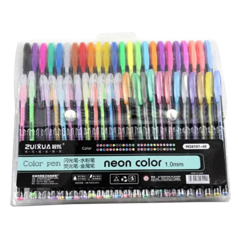 Набор гелевых ручек hot-ZUIXUAN 48 шт. цветные гелевые ручки блестящие металлические