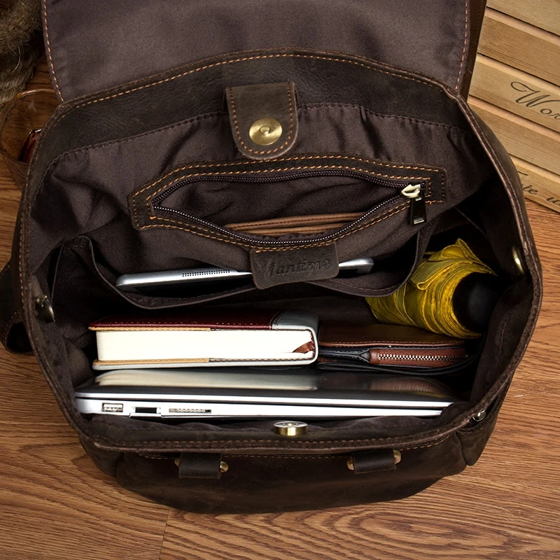 

brand genuine leather backpacks men women lovers school bag brand designer student backpack men vintage handmade book bag bolso