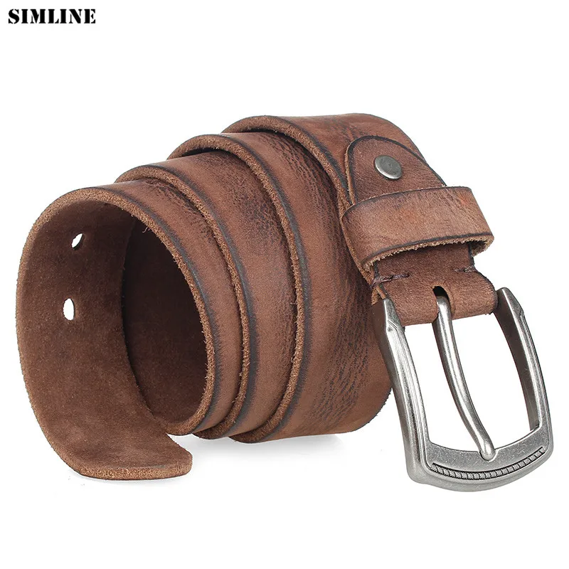 High Quality Men Belt Genuine Leather Pin Buckle Luxury Designer Belts Vintage Casual Strap Waistband For Jeans Male Cowboy Gift