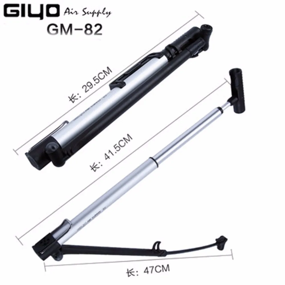 GIYO GM-71 велосипедный насос 140PSI барометр MTB дорожный велосипедный насос складной велосипедный шар Портативный Напольный Воздушный насос клапан F/V A/V GM-82